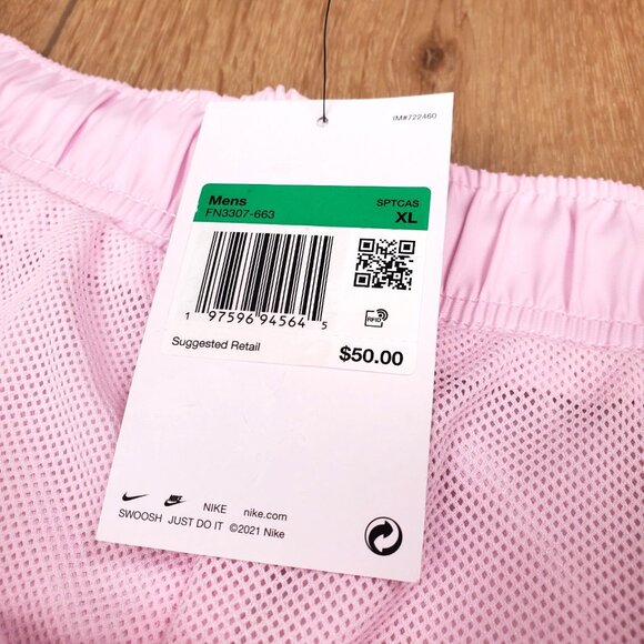 NEW Nike Club 6" Woven Flow Pink Shorts Mens Size XL FN3307-663 Gym Training - Picture 8 of 13